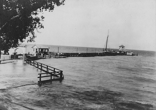 This same pier at Tolchester Beach can be seen in the background of "Go See the Whale at Tolchester." Tolchester Park, ca. 1915, MdHS, PP128-24